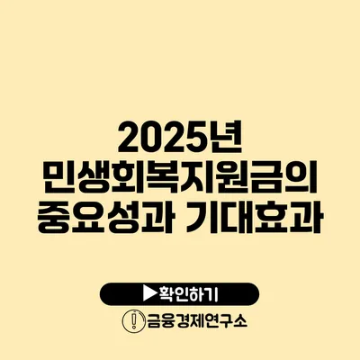 2025년 민생회복지원금의 중요성과 기대효과