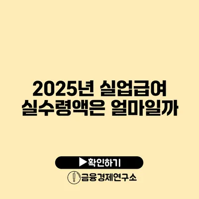 2025년 실업급여 실수령액은 얼마일까?