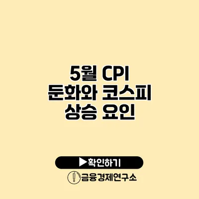 5월 CPI 둔화와 코스피 상승 요인