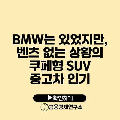 BMW는 있었지만, 벤츠 없는 상황의 쿠페형 SUV 중고차 인기