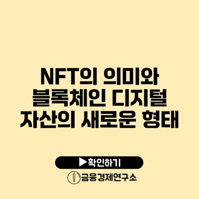 NFT의 의미와 블록체인 디지털 자산의 새로운 형태