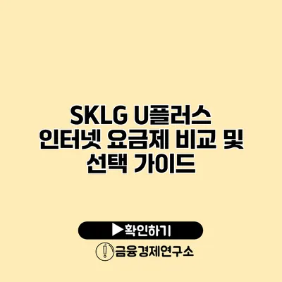 SKLG U플러스 인터넷 요금제 비교 및 선택 가이드