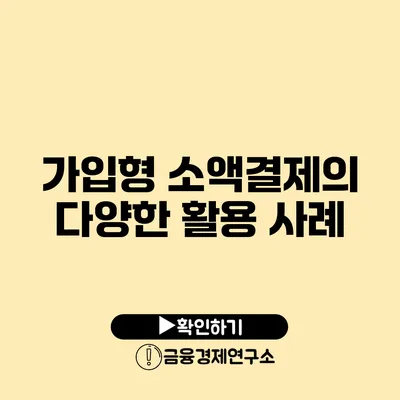 가입형 소액결제의 다양한 활용 사례