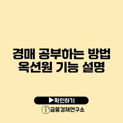 경매 공부하는 방법 옥션원 기능 설명