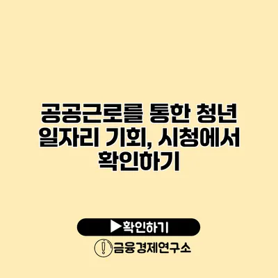공공근로를 통한 청년 일자리 기회, 시청에서 확인하기