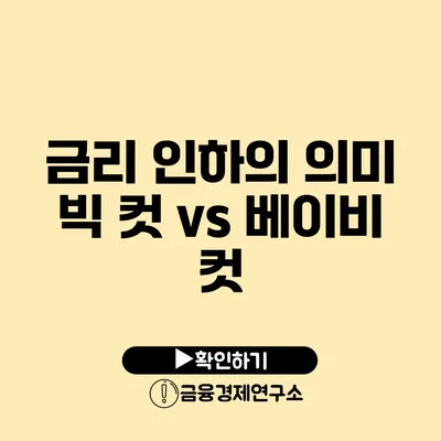 금리 인하의 의미 빅 컷 vs 베이비 컷