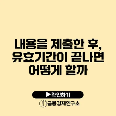 내용을 제출한 후, 유효기간이 끝나면 어떻게 할까?