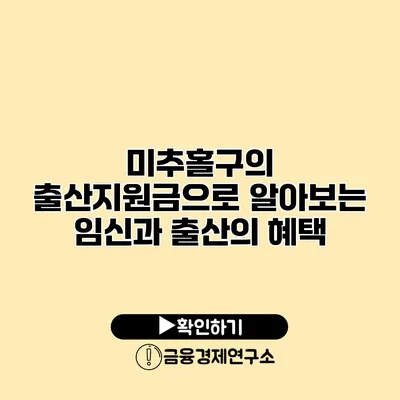 미추홀구의 출산지원금으로 알아보는 임신과 출산의 혜택