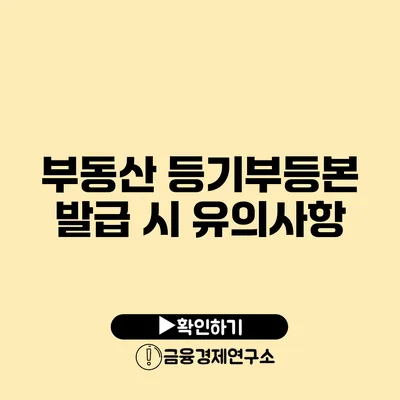 부동산 등기부등본 발급 시 유의사항