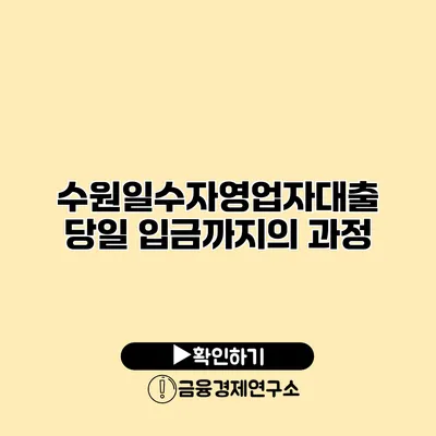 수원일수자영업자대출 당일 입금까지의 과정