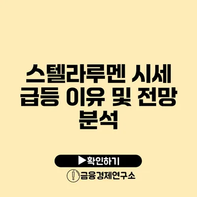 스텔라루멘 시세 급등 이유 및 전망 분석