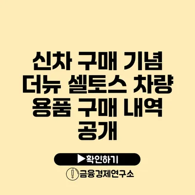 신차 구매 기념 더뉴 셀토스 차량 용품 구매 내역 공개