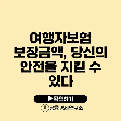 여행자보험 보장금액, 당신의 안전을 지킬 수 있다