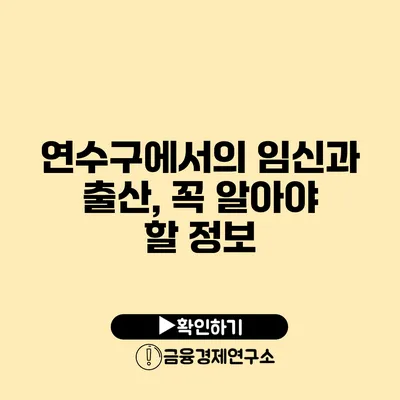 연수구에서의 임신과 출산, 꼭 알아야 할 정보