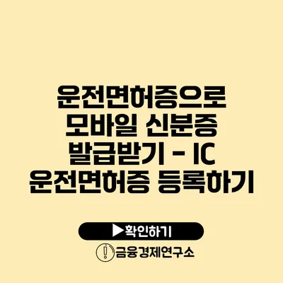 운전면허증으로 모바일 신분증 발급받기 - IC 운전면허증 등록하기