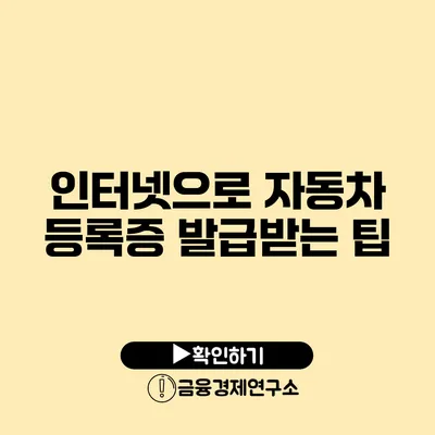 인터넷으로 자동차 등록증 발급받는 팁