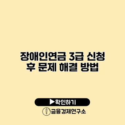 장애인연금 3급 신청 후 문제 해결 방법
