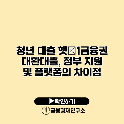 청년 대출 햇�1금융권 대환대출, 정부 지원 및 플랫폼의 차이점