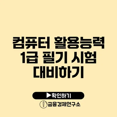 컴퓨터 활용능력 1급 필기 시험 대비하기