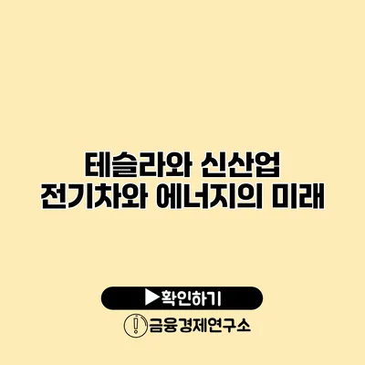 테슬라와 신산업 전기차와 에너지의 미래