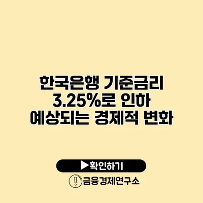 한국은행 기준금리 3.25%로 인하 예상되는 경제적 변화