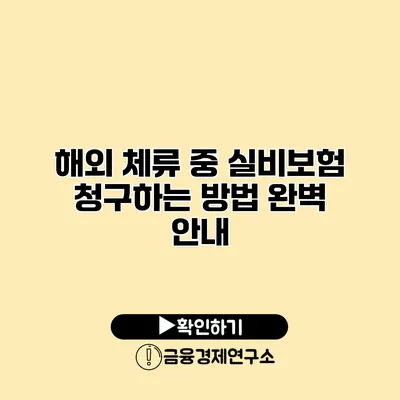 해외 체류 중 실비보험 청구하는 방법 완벽 안내