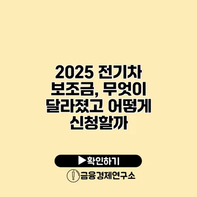 2025 전기차 보조금, 무엇이 달라졌고 어떻게 신청할까?