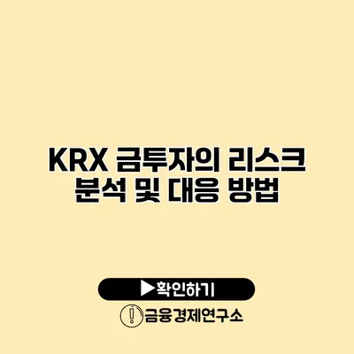 KRX 금투자의 리스크 분석 및 대응 방법