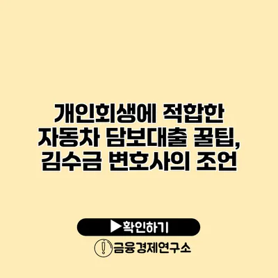 개인회생에 적합한 자동차 담보대출 꿀팁, 김수금 변호사의 조언
