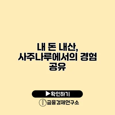 내 돈 내산, 사주나루에서의 경험 공유