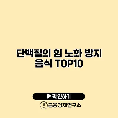 단백질의 힘 노화 방지 음식 TOP10