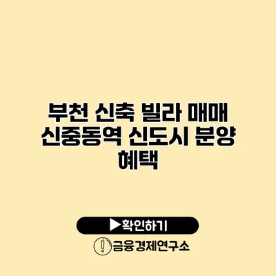 부천 신축 빌라 매매 신중동역 신도시 분양 혜택