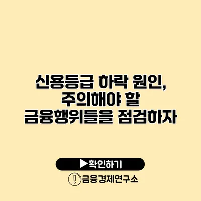 신용등급 하락 원인, 주의해야 할 금융행위들을 점검하자
