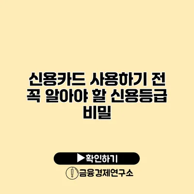 신용카드 사용하기 전 꼭 알아야 할 신용등급 비밀