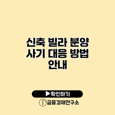 신축 빌라 분양 사기 대응 방법 안내