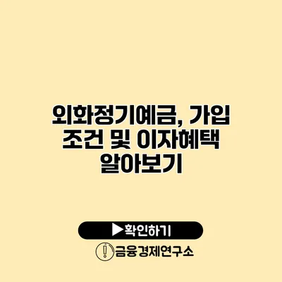 외화정기예금, 가입 조건 및 이자혜택 알아보기