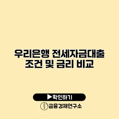 우리은행 전세자금대출 조건 및 금리 비교