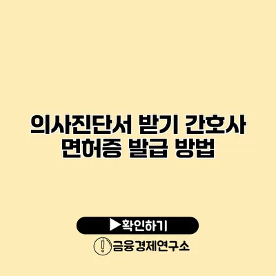 의사진단서 받기 간호사 면허증 발급 방법