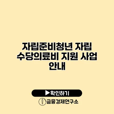 자립준비청년 자립 수당의료비 지원 사업 안내