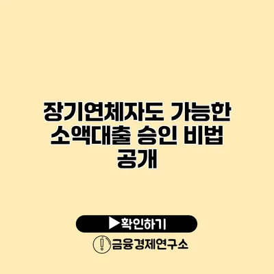 장기연체자도 가능한 소액대출 승인 비법 공개