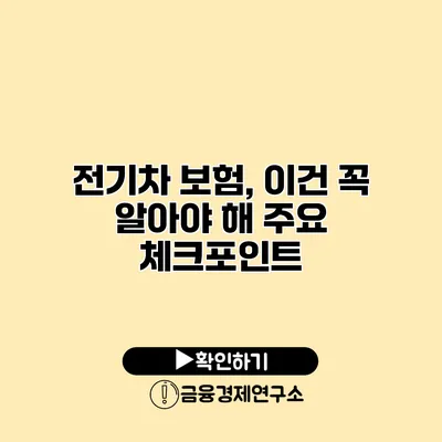 전기차 보험, 이건 꼭 알아야 해 주요 체크포인트