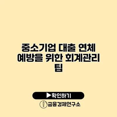 중소기업 대출 연체 예방을 위한 회계관리 팁