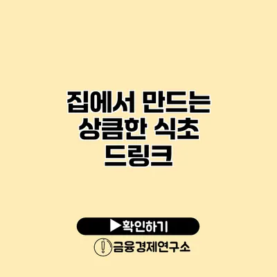 집에서 만드는 상큼한 식초 드링크