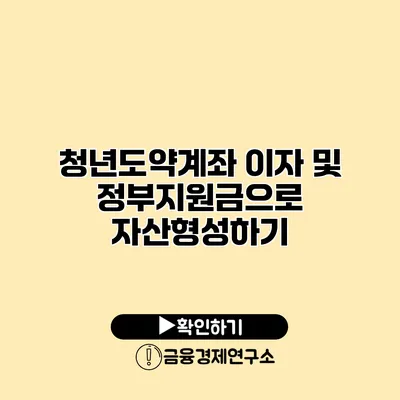 청년도약계좌 이자 및 정부지원금으로 자산형성하기