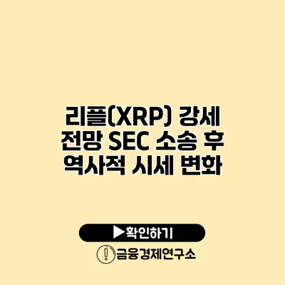 리플(XRP) 강세 전망 SEC 소송 후 역사적 시세 변화
