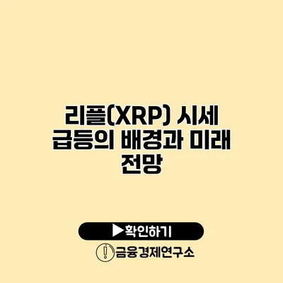 리플(XRP) 시세 급등의 배경과 미래 전망