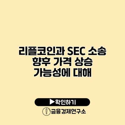 리플코인과 SEC 소송 향후 가격 상승 가능성에 대해