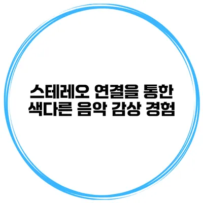 스테레오 연결을 통한 색다른 음악 감상 경험