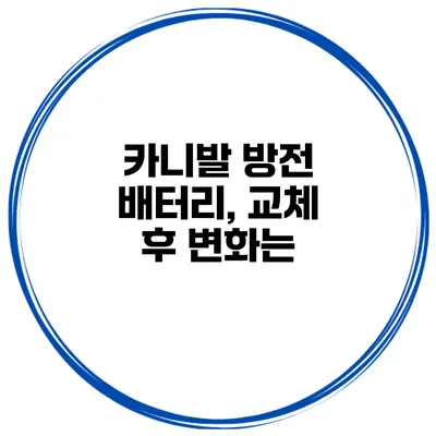 카니발 방전 배터리, 교체 후 변화는?