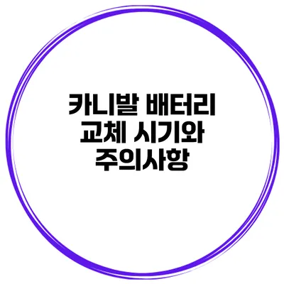 카니발 배터리 교체 시기와 주의사항